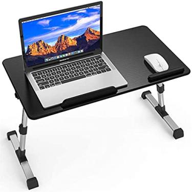 Imagem de Mesa de computador dobrável portátil ajustável mesa de mesa para laptop com ventilador de refrigeração para cama pode ser levantada em pé mesa móveis domésticos (cor: D) (D)
