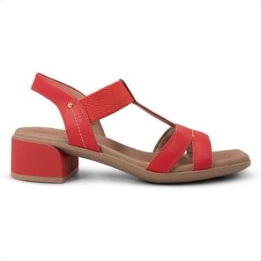 Imagem de Sandália Usaflex Feminina Bico Quadrado Couro Casual AN27006-Feminino