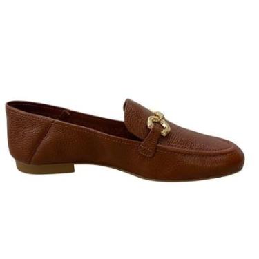 Imagem de Mocassim Couro Bridão Metálico Básico Luma Lançamento Arezzo-Feminino
