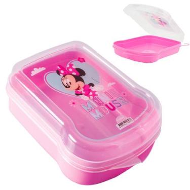 Imagem de Sanduicheira c/ Tampa Minnie Rosa Lanche Escola Infantil - Plasutil