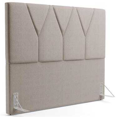 Imagem de Cabeceira Cama Box Casal Queen 160cm Aura Linho W01 Bege - Mpozenato