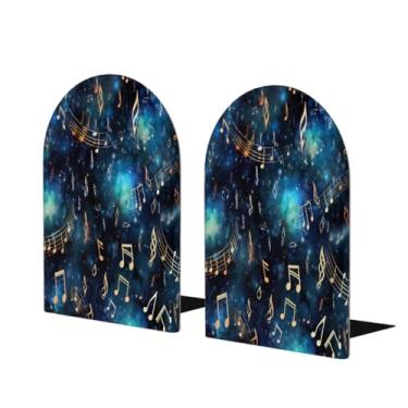 Imagem de Galaxy Notes Music Suporte de livros de madeira grande decorativo Suporte de livro antiderrapante resistente para mesa de escritório em casa biblioteca de estudo escolar divisórias de livros para