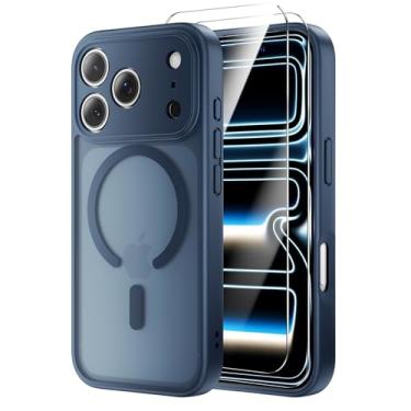 Imagem de Gyizho Capa antiamarelamento para iPhone 17 Pro Max com 2 protetores de tela, [compatível com MagSafe] [queda de grau militar de 12 pés] Capa fina fina para celular de 6,9 polegadas, azul