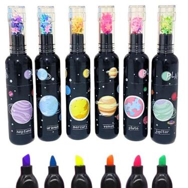Imagem de  Kit Canetas Marca Texto Garrafinha Planetas E Estrelas - Europio