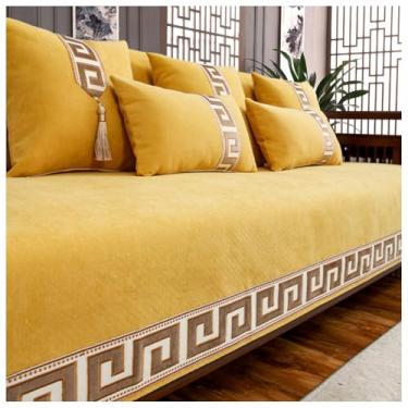 Imagem de SPXMQSS Capa para sofá, capa de sofá seccional, macia de chenille, 1/2/3/4 lugares, antiderrapante, capa de sofá de canto, protetor de móveis em forma de L 70 x 180 cm