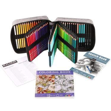 Imagem de Conjunto de lápis coloridos Premium, 88 unidades com caderno de desenho e tabela de cores