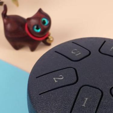 Imagem de Naroote Tambor de Língua 6 Notas Mini Quebra-cabeça Etéreo Brinquedo Qualidade de Som Estável para Iniciantes Instrumento de Percussão (Azul escuro)