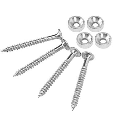 Imagem de Luqeeg Kit de Bucha de Junta de Pescoço de Guitarra Elétrica Parafuso de Virola de, Conjunto de Bucha de Junta de Pescoço de Aço Inoxidável, 4 Peças para Entusiastas de Guitarra, Fácil de Usar Em