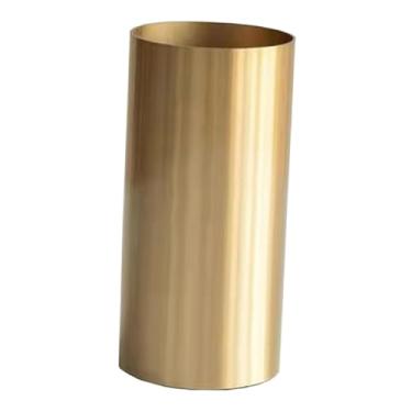 Imagem de Fenteer Vaso cilíndrico de metal, moderno e minimalista, redondo e alto, decorativo para sala de estar, sala de jantar, decoração de casa para o Ano, 9cmx19.5cm