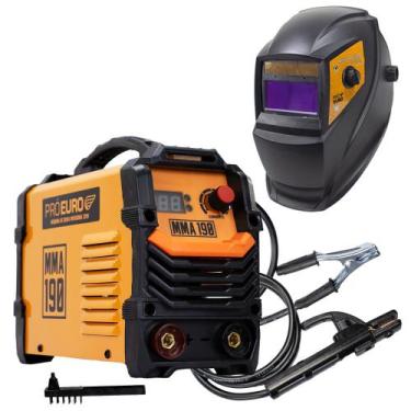 Imagem de Máquina Solda Inversora MMA 190 + Máscara Automática Preta - PRO EURO,