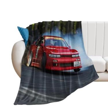 Imagem de HouLaiZhe Cobertor super macio de flanela JDM S15, cobertor leve e refrescante para sofá-cama, cadeira, sofá, carro, viagem ao ar livre, leve, quente, 101,6 cm x 127 cm