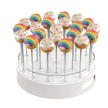 Imagem de Suporte Para Pirulitos,Suporte Transparente Multifuncional Com 22 Furos - Expositor Para Bolo No Palito,Para Festas Aniversário Natal Festivais E Buquê De Frutas