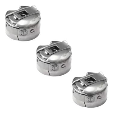Imagem de Kit 3 Caixas de Bobina BC-DB1 NYBC com Mola Interna para Máquina de Costura Reta Industrial | Metal Resistente Compatível com Juki, Singer, Brother, Jack