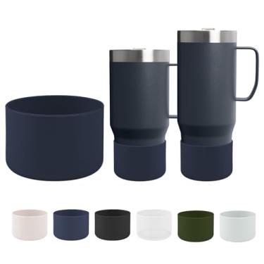 Imagem de WUQID Bota de silicone compatível com Stanley Suburban 680.4 g 850.5 g e Owala Freesip Sway 30 1,134 g, capa protetora antiderrapante e antiamassados, capa inferior durável e acessórios para base de