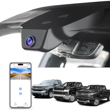Imagem de Mangoal Câmera Dash 4K adequada para Chevy Silverado 1500 2022-2025 2500 HD/3500 HD 2024 2025 (modelo C), WT RST LTZ Custom Trail Boss High Country ZR2, vídeo 2160P, WiFi e aplicativo, cartão de 128