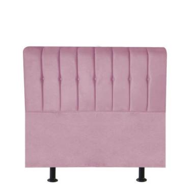 Imagem de Cabeceira Estofada Kiara 90cm Solteiro Box Quarto Suede Rosa Bebê - Ah