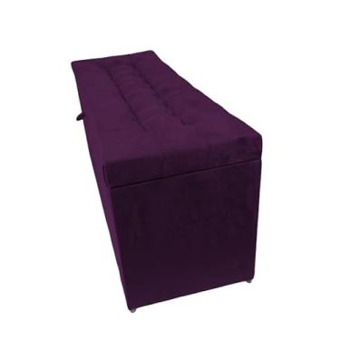 Imagem de Banqueta Decorativa Com EspaçO De Armazenamento - FáCil Acesso(Roxo,Pés em PVC)