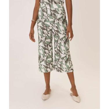 Imagem de Calça Feminina Pantacourt Estampa Folhagem Marisa-00018, Off white, P