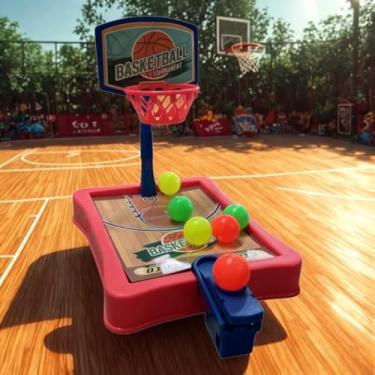 Imagem de Basquete Mesa Mini Jogo Arena League Preciso Habilidade Arremesso Gatilho Brinquedo Portátil Crianças.