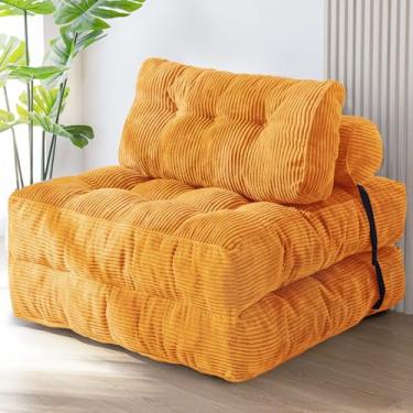 Imagem de MAXYOYO Sofá-cama dobrável, cadeira conversível com travesseiro, colchão dobrável com suporte para as costas, cadeira dobrável portátil, cama confortável, sofá, sala de estar, quarto, apartamento