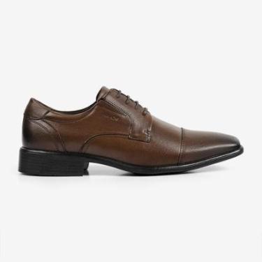 Imagem de Sapato Social Melnik Derby Cap Toe Couro Marrom Ferracini-Masculino