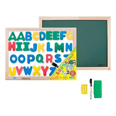 Imagem de Lousa Quadro Infantil Cortiarte 3 Em 1 Magnética Branca Verde Desenho 40x30cm