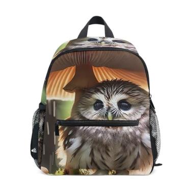 Imagem de GAIGEO Cute Owl Mushroom Backpack for School Kids with Whistle, Adjustable Chest Strap, Little Girls Backpack Lightweight & Compact for Ages 3-8