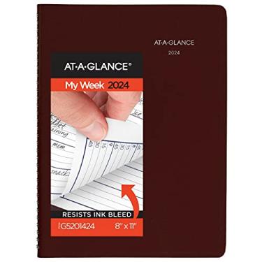 Imagem de AT-A-GLANCE Agenda e agenda semanal 2024, 20 x 28 cm, grande, DayMinder, vinho (G5201424)