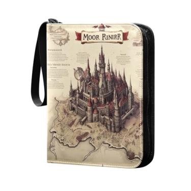 Imagem de Protetor de cartão de castelo europeu retrô mágico com 50 mangas, presentes para colecionadores de cartões, presentes de aniversário de festivais