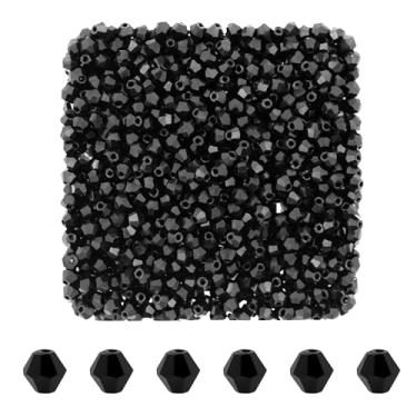 Imagem de Mandala Crafts Contas de cristal bicone preto de 3 mm – 1500 contas de vidro facetadas para fabricação de joias, suprimentos de contas, artesanato DIY, pulseiras, colares, brincos e contas