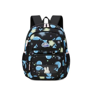 Imagem de Mochila Preta Escolar Infantil Com Alças Acolchoadas