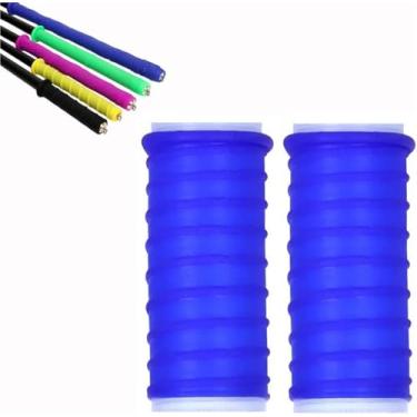 Imagem de Cold Shrink Handle Wrap, 4.7/6.7in Cold Shrink Handle Wrap with Non Slip Texture, Convenient Practical Silicone Bat Grip Tube for Fishing Rods, Rackets and Hand Tools(Blue,L" 4.7" D: 1.57")