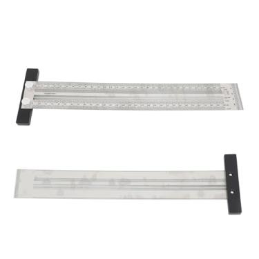 Imagem de ZJchao Marca de Aço Inoxidável T Régua Precisão T Ferramenta de Madeira Quadrada de 6 Polegadas 12 Polegadas Com Paradas de Slides para Scrabing de Madeira Medindo Usinagem CNC (300 mm)