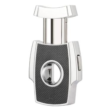 Imagem de JDIME Ferramenta de corte de charutos lâmina afiada portátil de metal com caixa de presente (A)