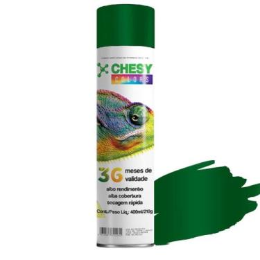 Imagem de Tinta spray chesy metalico verde 210g 400ml chesiquimica