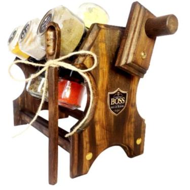 Imagem de Porta Tempero Giratório Diversos Tamanhos em Madeira - Boss Arte em Ma