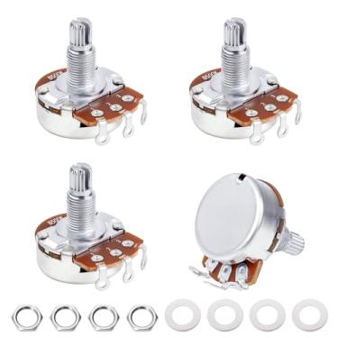 Imagem de Banworks Potenciômetros de alumínio B500K M8 de tamanho completo métricos com eixo longo dividido de 18 estrias (comprimento de 18 mm) com traseira selada para Epiphone Les Paul LP/SG Squier Strat