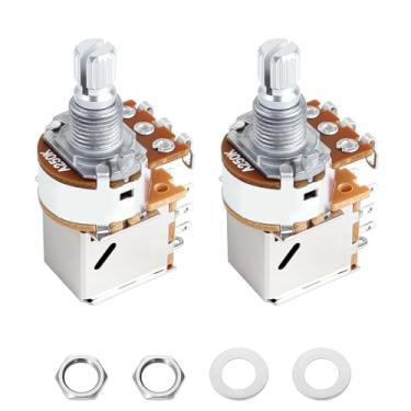 Imagem de Banworks Potenciômetros de alumínio A250K M8 com rosca push pull, tamanho métrico, 18 estrias, eixo curto (15 mm de comprimento), potenciômetros cônicos de áudio para guitarras Squier/Epiphone/Ibanez