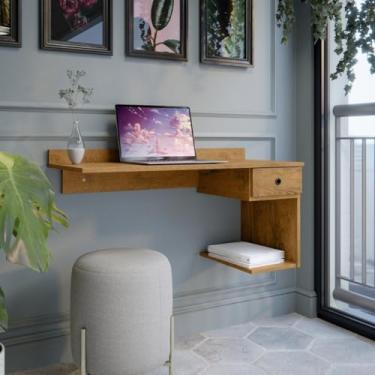 Imagem de Escrivaninha Penteadeira Mesa de Computador Suspensa Estudo Notebook (Freijó)