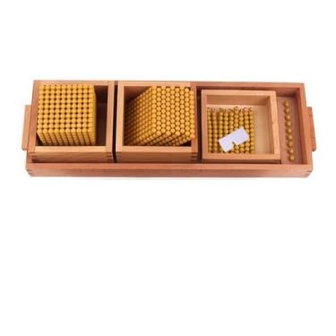 Imagem de ZQsmgs Material de Contas Douradas de Matemática Montessori, dispositivo de exibição decimal e sistema de conjunto de contas decimais,Demonstration system