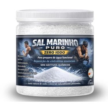 Imagem de Sal Marinho Puro Zero Iodo 500g, Eletrólitos Essenciais, Sem Aditivos Químicos, Alta Pureza, para Água Funcional
