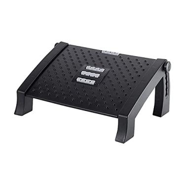 Imagem de Apoio para Pés Ajustável com Superfície de Massagem Bancinho Ergonômico debaixo da Mesa Casa Escritório Trabalho Escola 6 Alturas Fixáveis Fácil Ajust