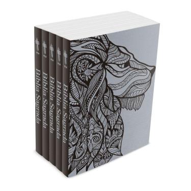 Imagem de Kit com 5 Bíblias do Leão Prateado - Brochura - NTLH