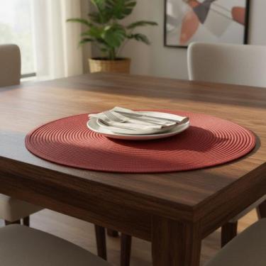 Imagem de Kit 4 Jogo Americano Redondo 38cm Sousplat Para Mesa Posta Elegante Co