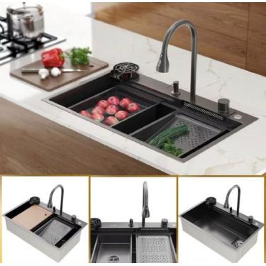 Imagem de Cuba Cozinha Gourmet Miami Nano Black Aço Inox 304 GoldenX