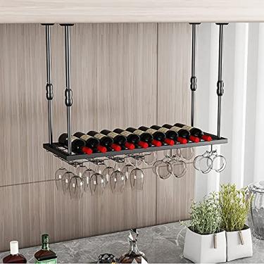 Imagem de Prateleiras de vinho montadas na parede, rack de vinho independente loft europeu de alta qualidade, suporte para copos de vinho, rack de copo de vinho criativo de cabeça para baixo, rack de taça