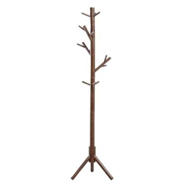 Imagem de Árvore de salão independente, cabideiro de madeira com 12 ganchos de entrada para quarto, escritório estreito suporte de roupas para casacos (B) (A 181 cm)