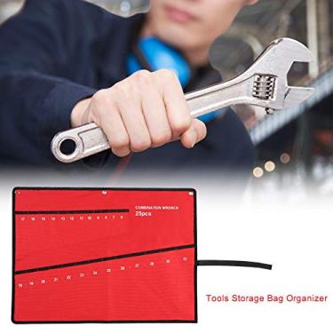 Imagem de Naroote Enrole o Saco de Ferramentas Durável Multi Bolso Organizador de Ferramentas para Fácil Acesso e Armazenamento, para Chave Alicate Catraca, Organizador de Lona (25 bocados)