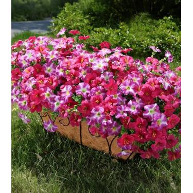 Imagem de Flores artificiais para atividades ao ar livre, plantas falsas, decoração externa, 20 feixes, petúnia de seda com eucalipto, resistente a UV, flores falsas realistas para plantadores ao ar livre