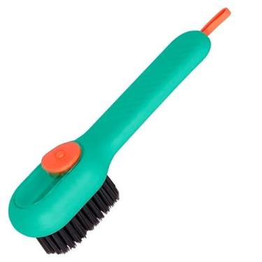Imagem de Escova de Limpeza Multifuncional com Dispensador de Sabão, Cerdas Macias e Cabo Ergonômico, Ideal para Tênis, Calçados, Cozinha, Banheiro e Limpeza Doméstica (Verde)